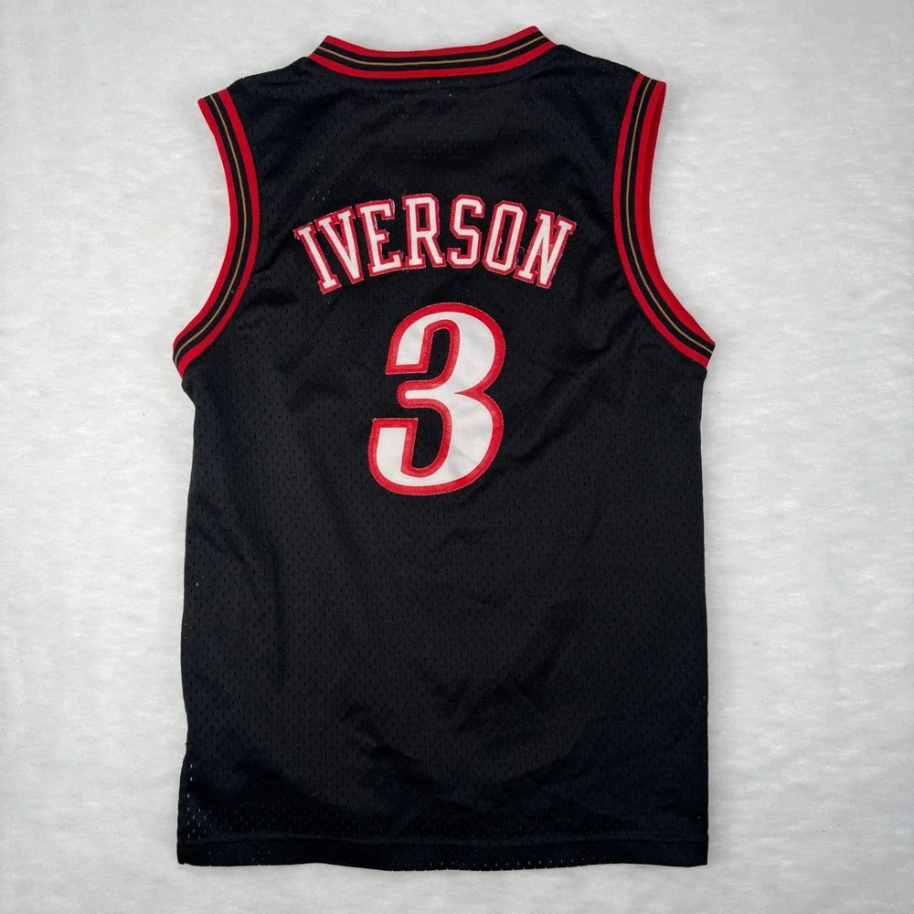 Reebok Philadelphia 76'ers Allen Iverson #3 Sixers Jersey Youth M 10-12 Black